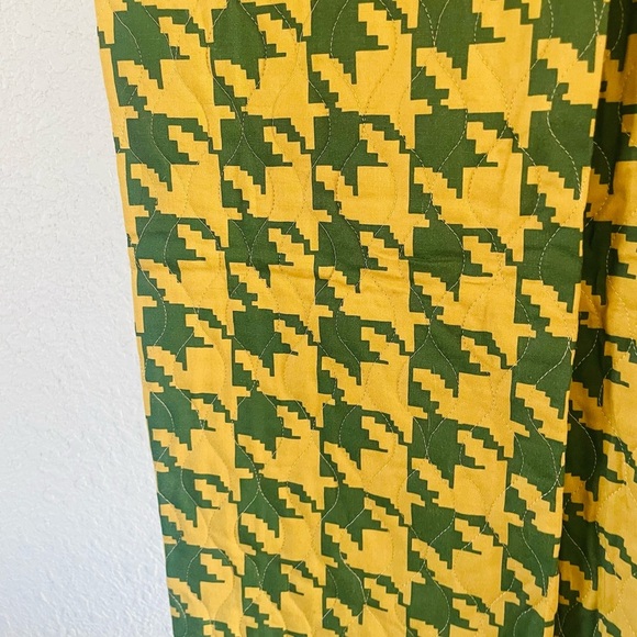 Vintage 60s Handmade Yellow & Green Houndstooth Column Dress - Picture 8 of 13